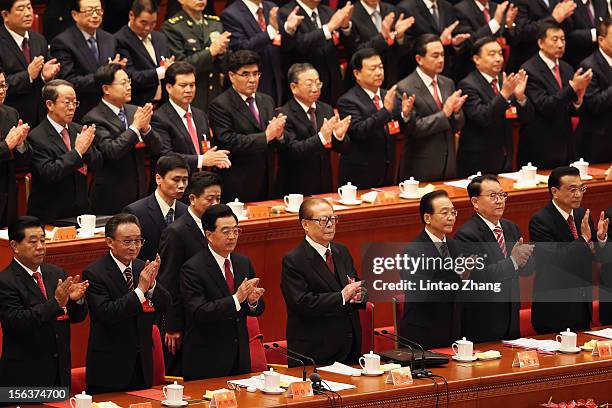 Chairman of the Chinese People's Political Consultative Conference Jia Qinglin,Chinese Chairman and Party Secretary of the National Peoples Congress...