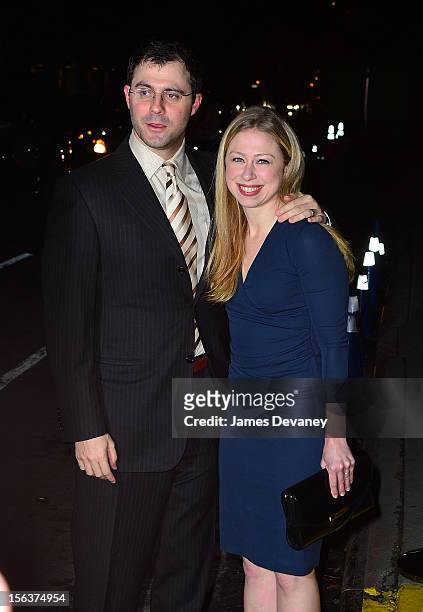 Chelsea Clinton and Marc Mezvinsky attend The Ninth Annual CFDA/Vogue Fashion Fund Awards at 548 West 22nd Street on November 13, 2012 in New York...