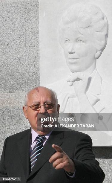 Former Russian President Mikhail Gorbachev delivers a speech during an opening ceremony of the Institute of Pediatric Hematology and Transplantology...