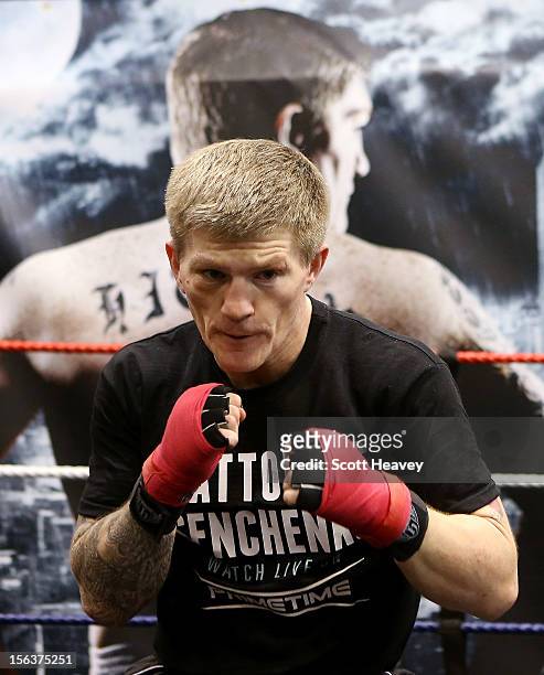 Ricky Hatton during a media workouot session ahead of his fight with Vyacheslav Senchenko on November 14, 2012 in Manchester, England.