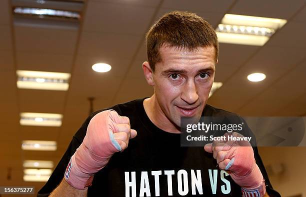 Vyacheslav Senchenko during a media workouot session ahead of his fight with Ricky Hatton on November 14, 2012 in Manchester, England.