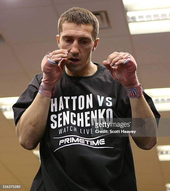 Vyacheslav Senchenko during a media workouot session ahead of his fight with Ricky Hatton on November 14, 2012 in Manchester, England.