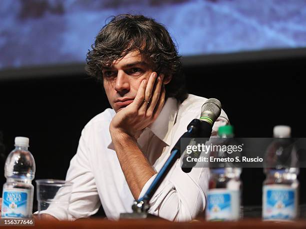 Actor Luca Argentero attends the 'E La Chiamano Estate' Press Conference during the 7th Rome Film Festival at the Auditorium Parco Della Musica on...