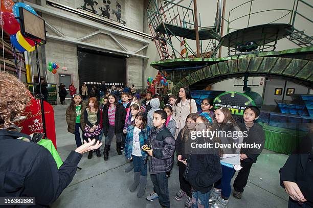 Macy's unveiles the brand new Teenage Mutant Ninja Turtle float based on Nickelodeon's new hit series at Macy's Parade Studio on November 13, 2012 in...