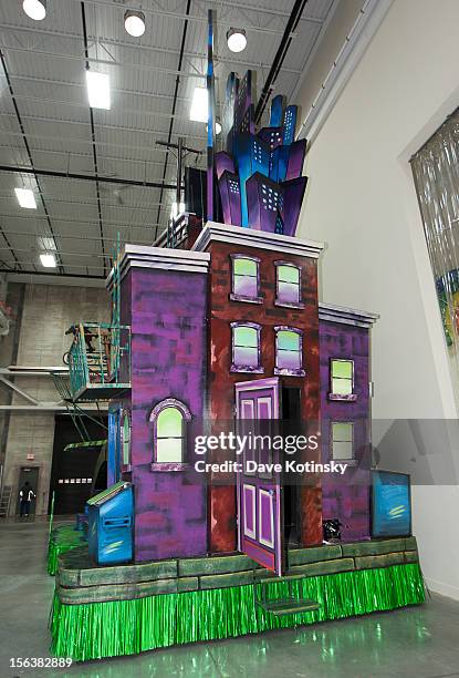 Macy's unveiles the brand new Teenage Mutant Ninja Turtle float based on Nickelodeon's new hit series at Macy's Parade Studio on November 13, 2012 in...