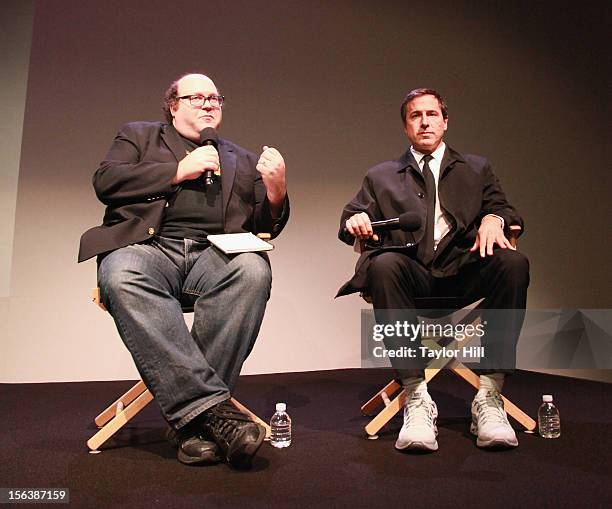 Director Jordan Hoffman and director David O. Russell speak at Apple Store Soho on November 13, 2012 in New York City.