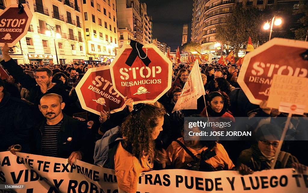 SPAIN-FINANCE-PUBLIC-DEBT-PROTEST-STRIKE-EUROPE