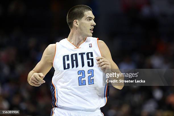 Byron Mullens of the Charlotte Bobcats during their game at Time Warner Cable Arena on November 7, 2012 in Charlotte, North Carolina. NOTE TO USER:...