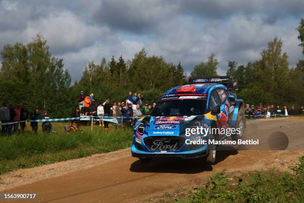 Pierre-Louis Loubet of France and Nicolas Gilsoul of Belgium compete with their M-Sport Ford WRT Ford Puma Rally1 Hybrid during Day Three of the FIA...