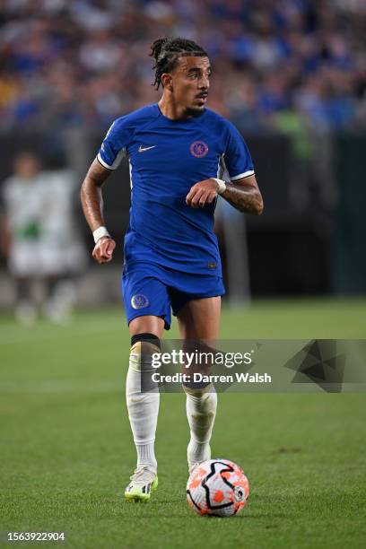 Malo gusto of Chelsea controls the ball during the second half of the pre season friendly match against the Brighton & Hove Albion at Lincoln...