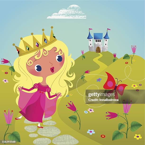 bildbanksillustrationer, clip art samt tecknat material och ikoner med princess and butterfly. - djurimitation