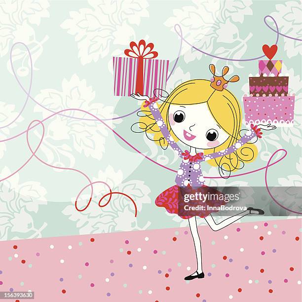 illustrazioni stock, clip art, cartoni animati e icone di tendenza di buon compleanno! - torta alla crema