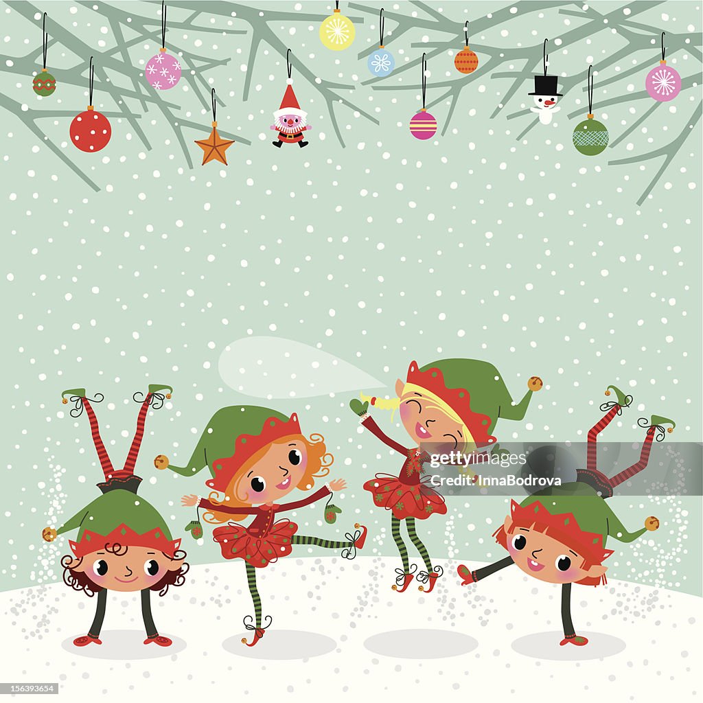 Elf Playing Playing Elves High-Res Vector Graphic - Getty Images