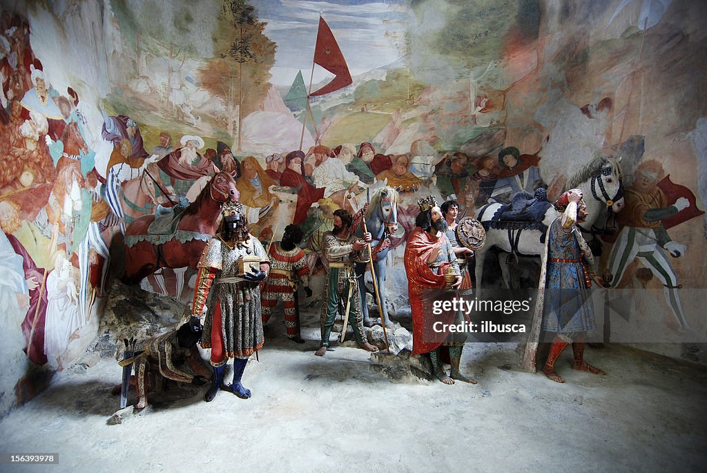 The three wise men (magi) in Bethlehem