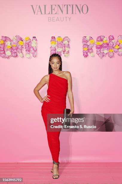 Mikaela Neaze Silva attends the photocall at Valentino Beauty Born in Roma Celebration at Masseria Il Melograno on July 22, 2023 in Monopoli, Italy.