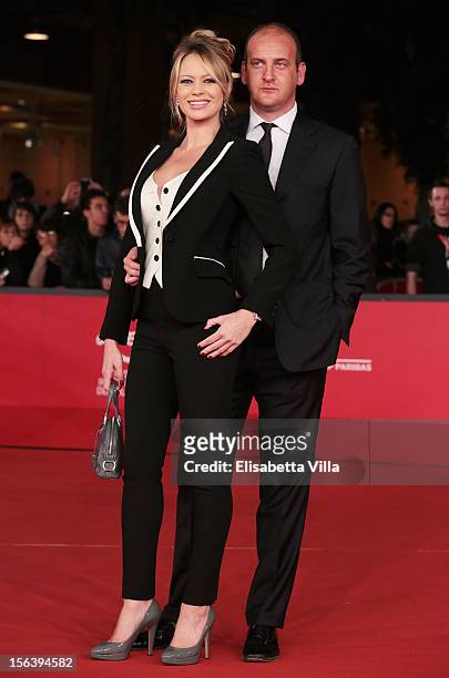 Anna Falchi and Andrea Ruggieri attend the 'E La Chiamano Estate' Premiere during the 7th Rome Film Festival at the Auditorium Parco Della Musica on...