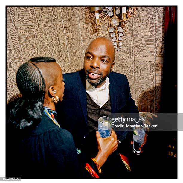 Zoe Bedeaux and Duro Olowu are photographed at 5 Hertford Street, which is home to the nightclub Loulou's for Vanity Fair Magazine on June 11, 2012...