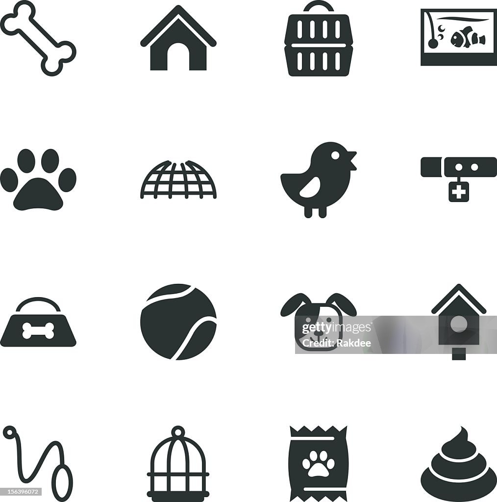 Haustier Silhouette Icons