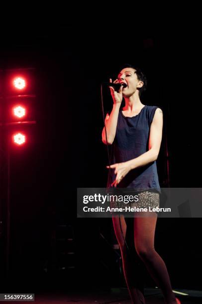 Channy Leaneagh of American band Polica performs live during a concert at Postbahnhof on November 14 2012 in Berlin, Germany.