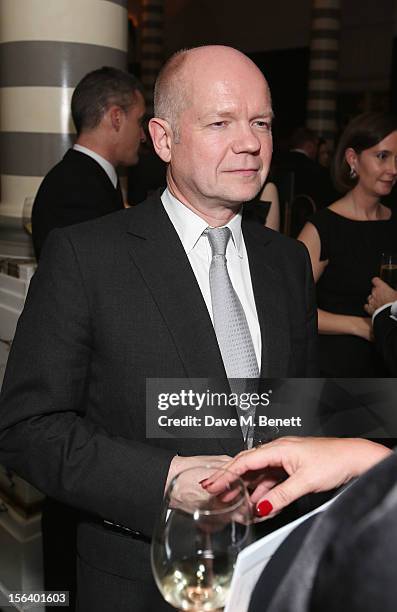 William Hague shows armed forces support at the 'Give Us Time' fundraiser held at Corinthia Hotel London on November 14, 2012 in London, England.