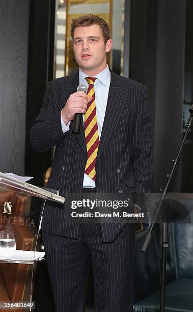 Captain Harris shows armed forces support at the 'Give Us Time' fundraiser held at Corinthia Hotel London on November 14, 2012 in London, England.