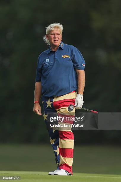 John Daly of USA looks on during first round of the UBS Hong Kong Open at The Hong Kong Golf Club on November 15, 2012 in Hong Kong, Hong Kong.