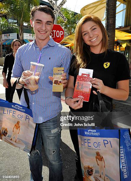 Guests attend the Cost Plus World Market's Life of Pi Sweepstakes launch event at the Grove on November 14, 2012 in Los Angeles, California.