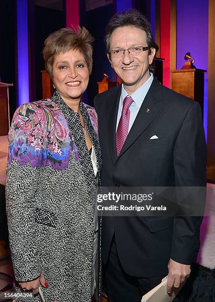 Singer Daniela Romo and President & CEO of the Latin Academy of Recording Arts & Sciences Gabriel Abaroa Jr. Attend the 2012 Latin Recording Academy...