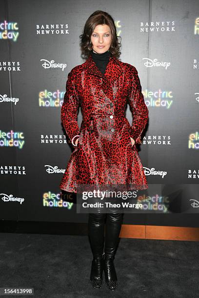 Linda Evangelista attends Barneys New York And Disney Electric Holiday Window Unveiling Hosted By Sarah Jessica Parker, Bob Iger, And Mark Lee on...