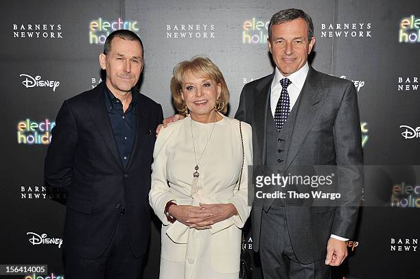 Barney's CEO Mark Lee, TV Personality Barbara Walters, and Walt Disney Company Chairman & CEO Bob Iger attend Barneys New York And Disney Electric...