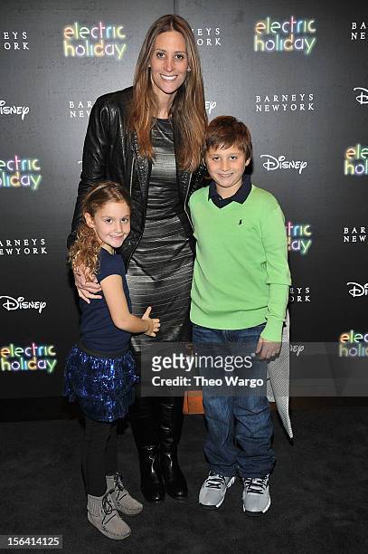 Stephanie Winston Wolkoff and children attend Barneys New York And Disney Electric Holiday Window Unveiling Hosted By Sarah Jessica Parker, Bob Iger,...