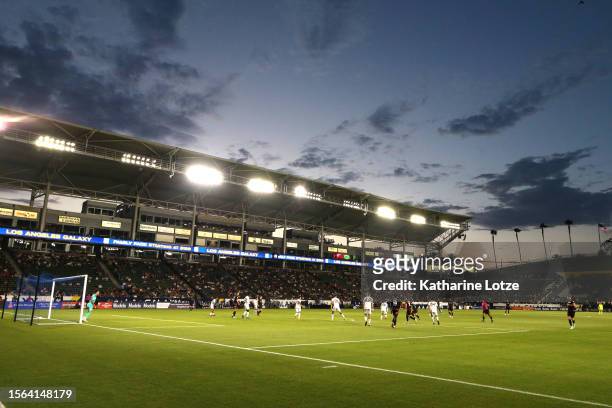 Wrexham AFC and the LA Galaxy II play during a pre-season friendly match at Dignity Health Sports Park on July 22, 2023 in Carson, California.