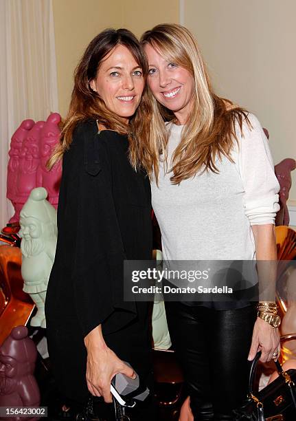 Kelly Atterton and Eve Gerber attend the Mulberry SS13 Dinner at Chateau Marmont on November 14, 2012 in Los Angeles, California.