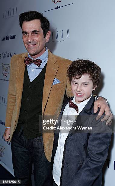 Ty Burrell and Nolan Gould at the launch of Tie The Knot, a charity benefitting marriage equality through the sale of limited edition bowties...
