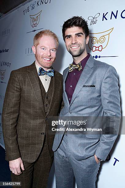 Jesse Tyler Ferguson and Justin Mikita at the launch of Tie The Knot, a charity benefitting marriage equality through the sale of limited edition...