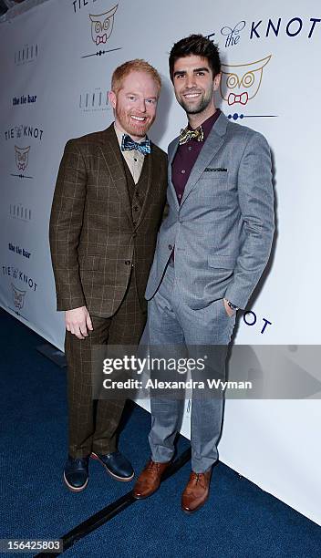 Jesse Tyler Ferguson and Justin Mikita at the launch of Tie The Knot, a charity benefitting marriage equality through the sale of limited edition...