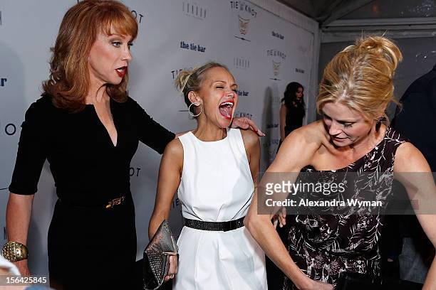 Kathy Griffin, Kristin Chenoweth and Julia Bowen at the launch of Tie The Knot, a charity benefitting marriage equality through the sale of limited...