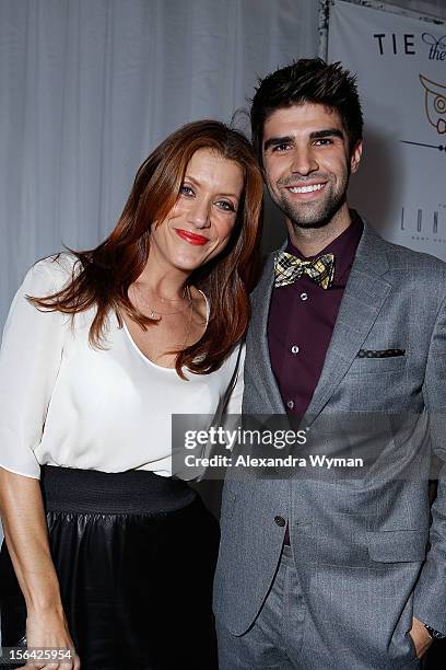 Kate Walsh and Justin Mikita at the launch of Tie The Knot, a charity benefitting marriage equality through the sale of limited edition bowties...