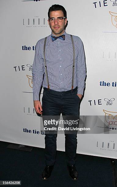 Actor Zachary Quinto attends the launch of Tie The Knot hosted by Jesse Tyler Ferguson and his partner Justin Mikita at The London West Hollywood on...