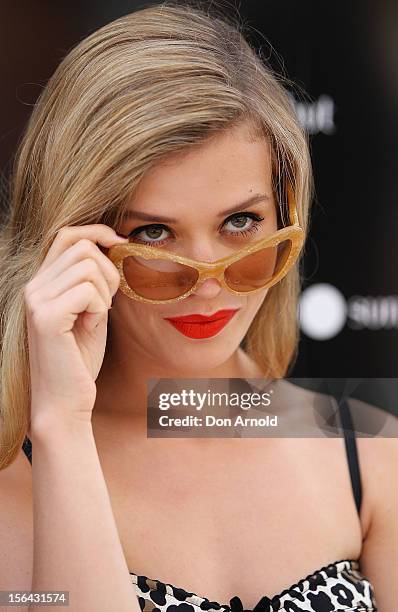 Georgia May Jagger poses during a Sunglasses Hut promotion at Darling Harbour on November 15, 2012 in Sydney, Australia.