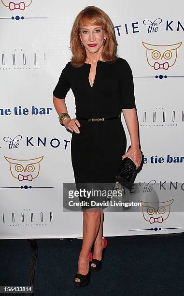 Actress Kathy Griffin attends the launch of Tie The Knot hosted by Jesse Tyler Ferguson and his partner Justin Mikita at The London West Hollywood on...