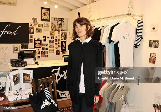 Bella Freud poses in her Bicester Village pop-up boutique on November 15, 2012 in Bicester, England.