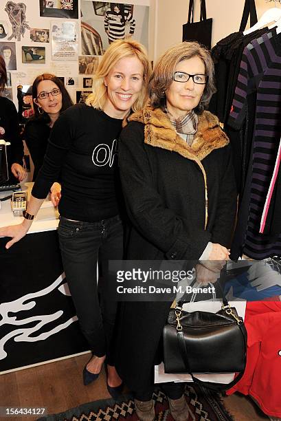 Sydney Ingle-Finch and Nicoletta Peyran attend the launch of the Bella Freud pop-up boutique at Bicester Village on November 15, 2012 in Bicester,...