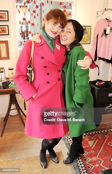 Jasmine Guinness and Gillian McVey attend the launch of the Bella Freud pop-up boutique at Bicester Village on November 15, 2012 in Bicester, England.
