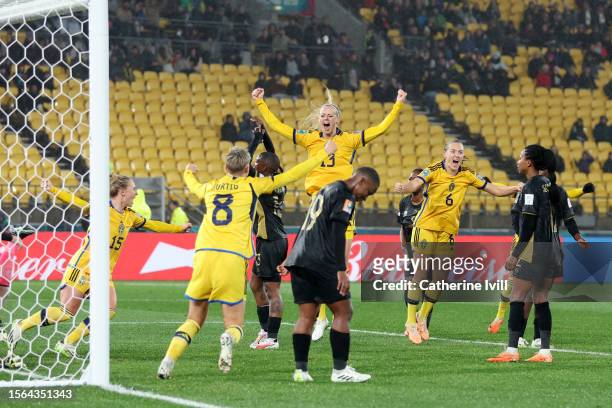 Amanda Ilestedt of Sweden celebrates after scoring her team's second goal during the FIFA Women's World Cup Australia & New Zealand 2023 Group G...
