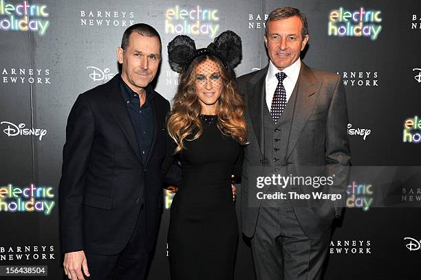 Mark Lee, Sarah Jessica Parker and Bob Iger attend Barneys New York And Disney Electric Holiday Window Unveiling Hosted By Sarah Jessica Parker, Bob...