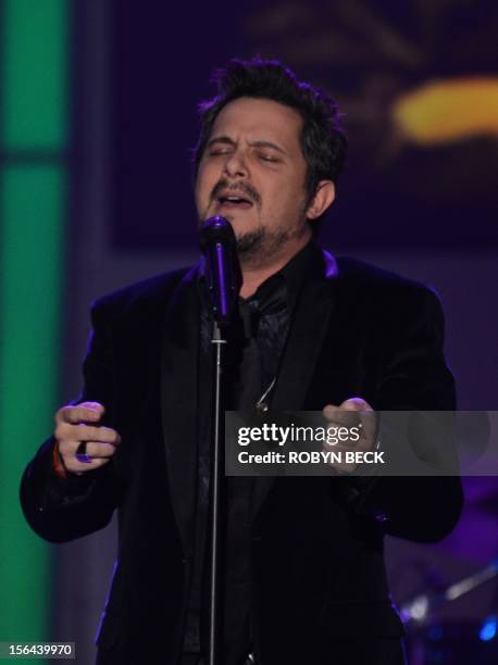 Singer Luis Enrique performs at the 2012 Latin Recording Academy Person of the Year gala, honoring musician Caetano Veloso of Brazil, on November 14,...