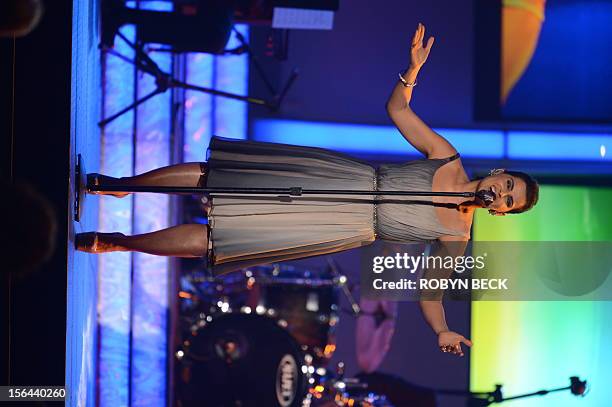 Nelly Furtado performs at the 2012 Latin Recording Academy Person of the Year gala, honoring musician Caetano Veloso of Brazil, on November 14, 2012...