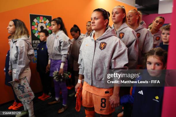Sherida Spitse of Netherlands is seen in the tunnel prior to the FIFA Women's World Cup Australia & New Zealand 2023 Group E match between...