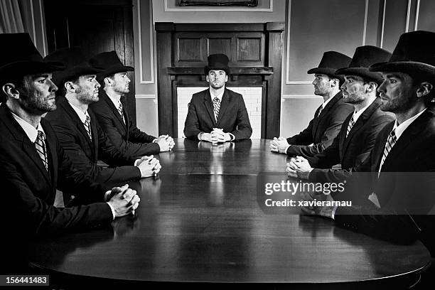 old businessman clones - top hat stock pictures, royalty-free photos & images